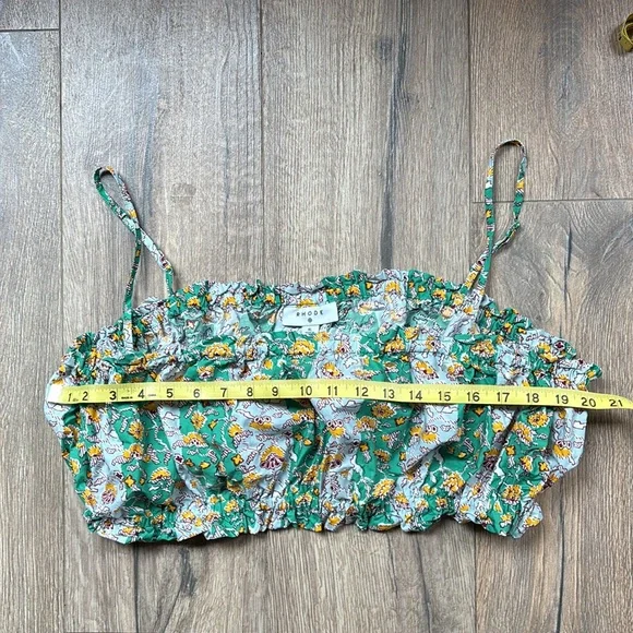 Rhode Skin Tops Rhode X Target Floral Crop Top Women’s XL Green Yellow Elastic - Picture 7 of 11